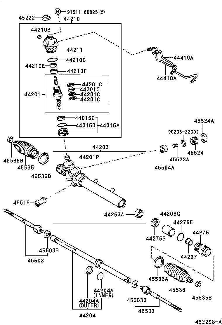 44250-51040 GEAR ASSY, POWER STEERING(FOR RACK & PINION) product image