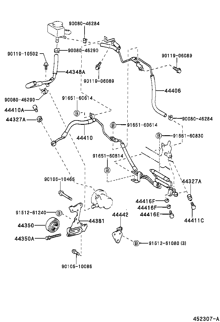 44381-20050 BRACKET, POWER STEERING IDLE PULLEY product image