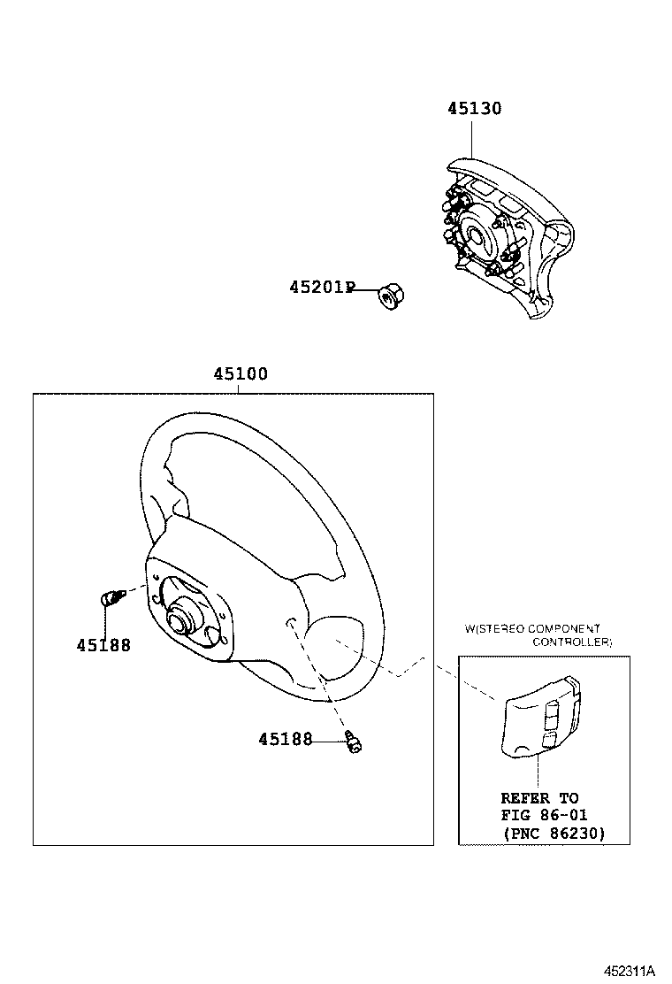 45100-05110-C0 WHEEL ASSY, STEERING product image