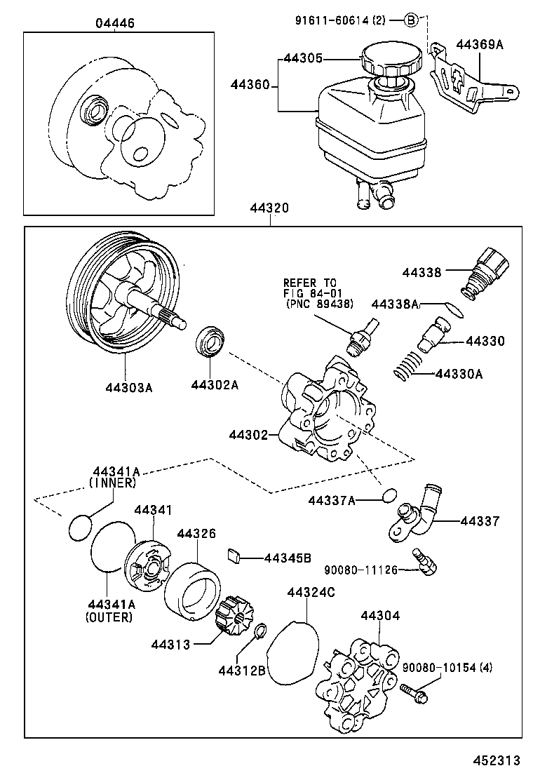 44337-05010 UNION, POWER STEERING SUCTION PORT product image