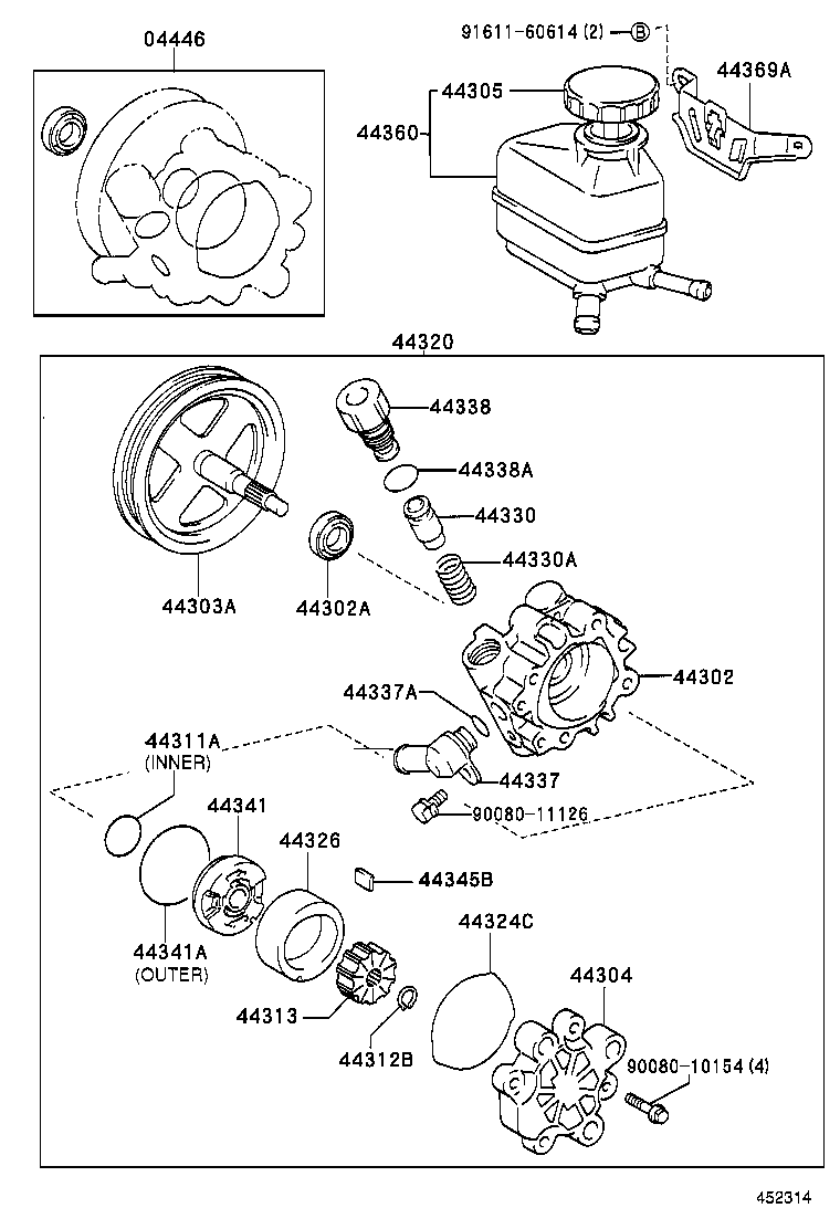 44337-05010 UNION, POWER STEERING SUCTION PORT product image