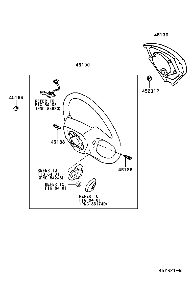 45187-48010-B0 COVER, STEERING WHEEL, LOWER NO.3 product image