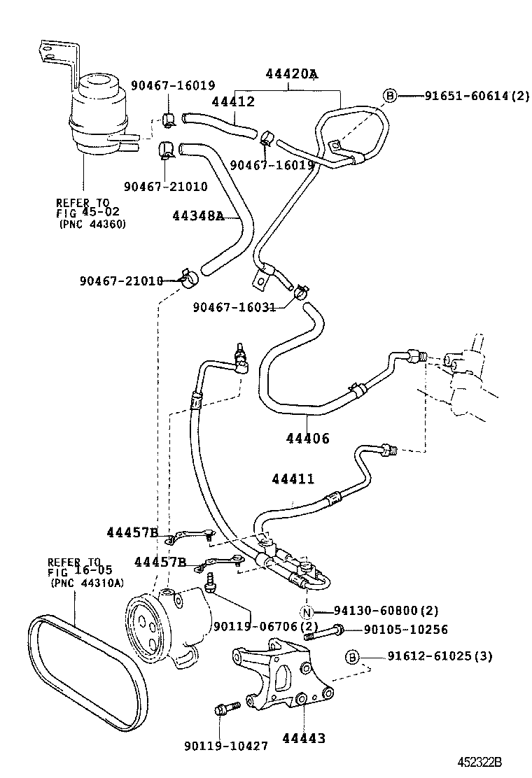 44348-28200 HOSE, OIL RESERVOIR TO PUMP, NO.1 product image