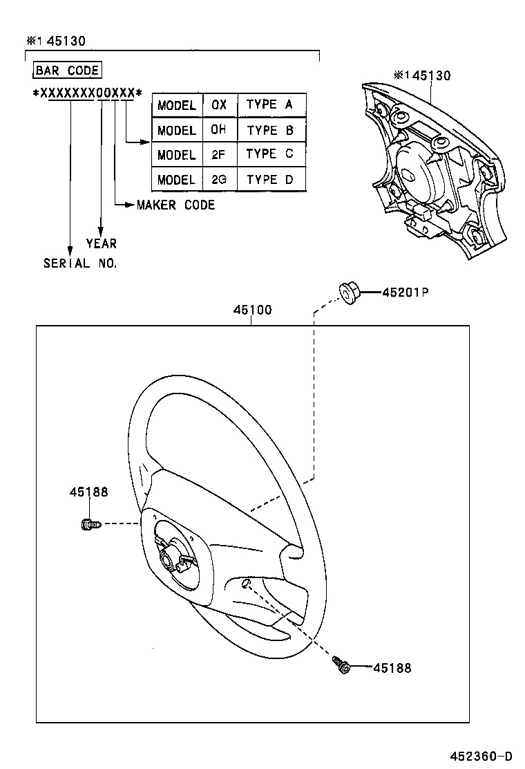 45100-1A050 WHEEL ASSY, STEERING product image