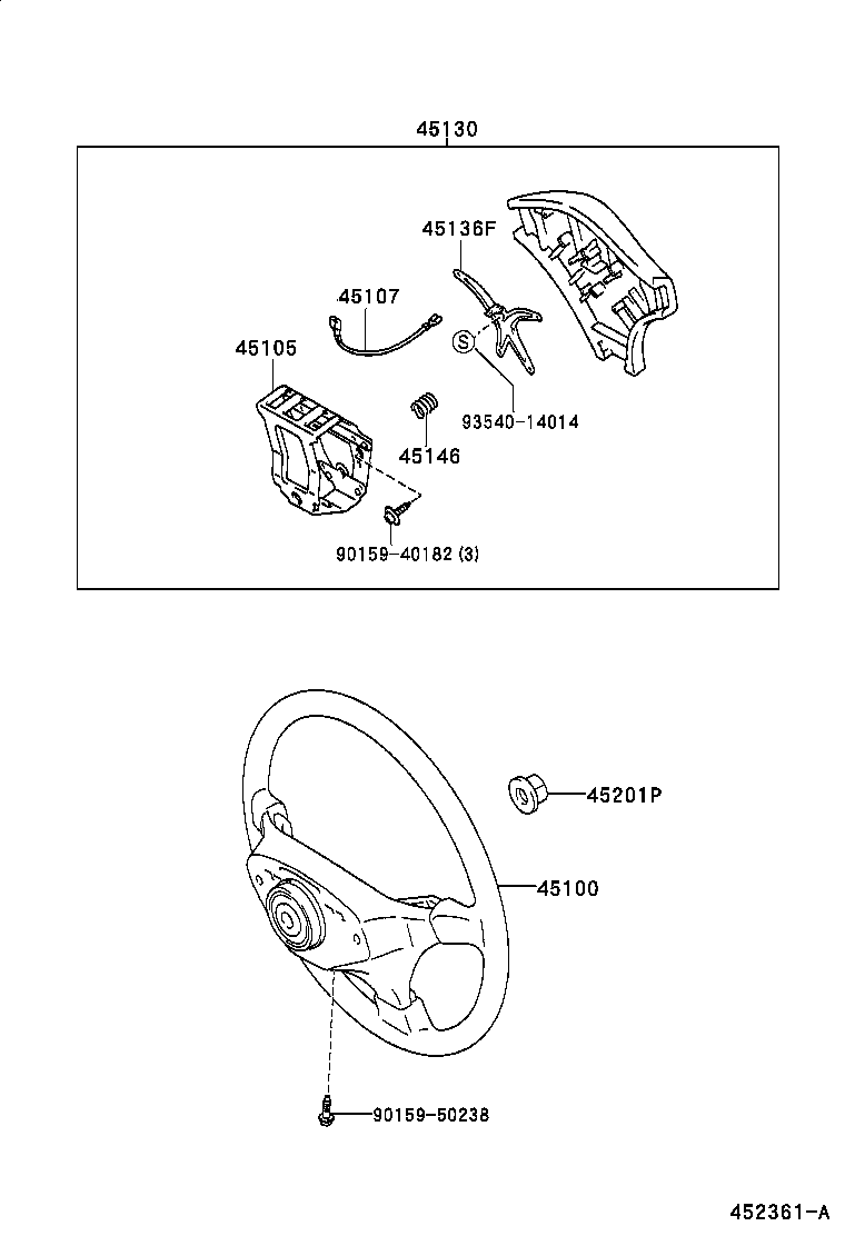 45130-02100 BUTTON ASSY, HORN product image