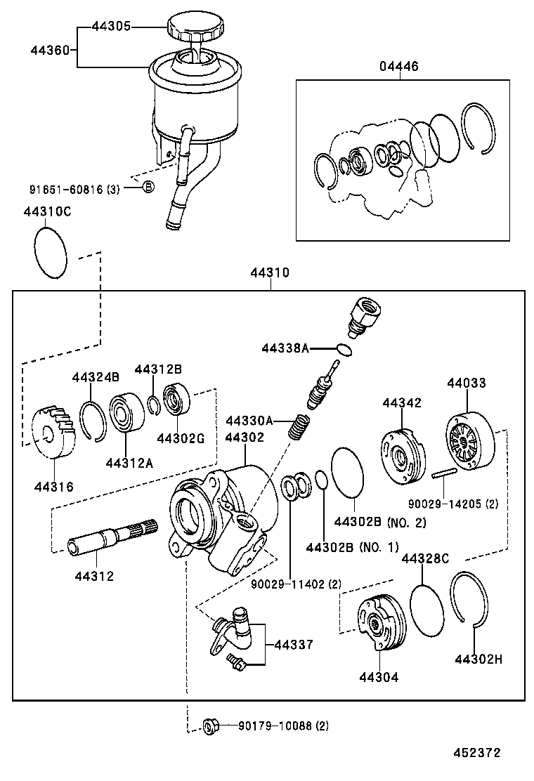 44360-60200 RESERVOIR ASSY, VANE PUMP OIL product image
