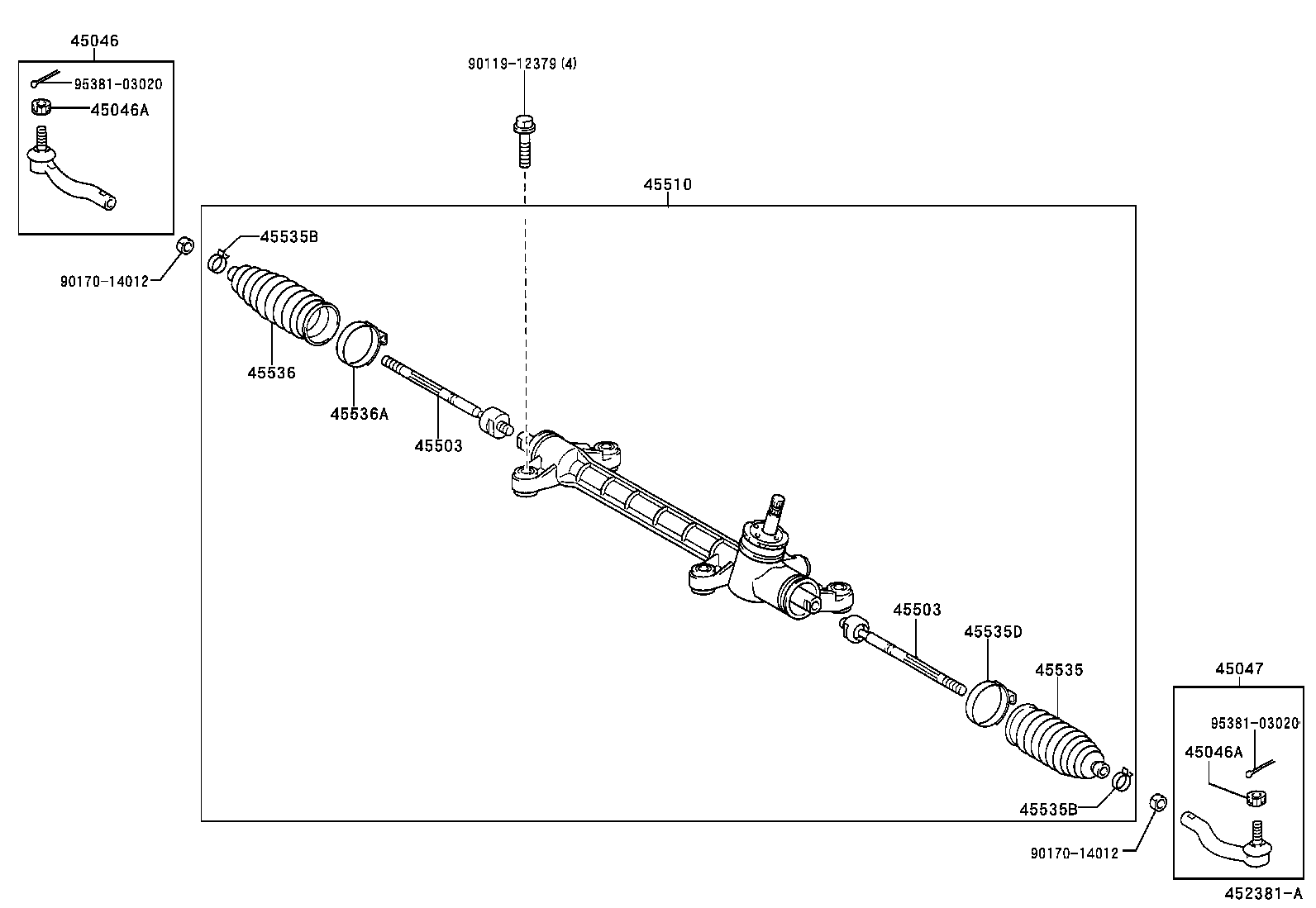 44250-02170 GEAR ASSY, POWER STEERING(FOR RACK & PINION) product image