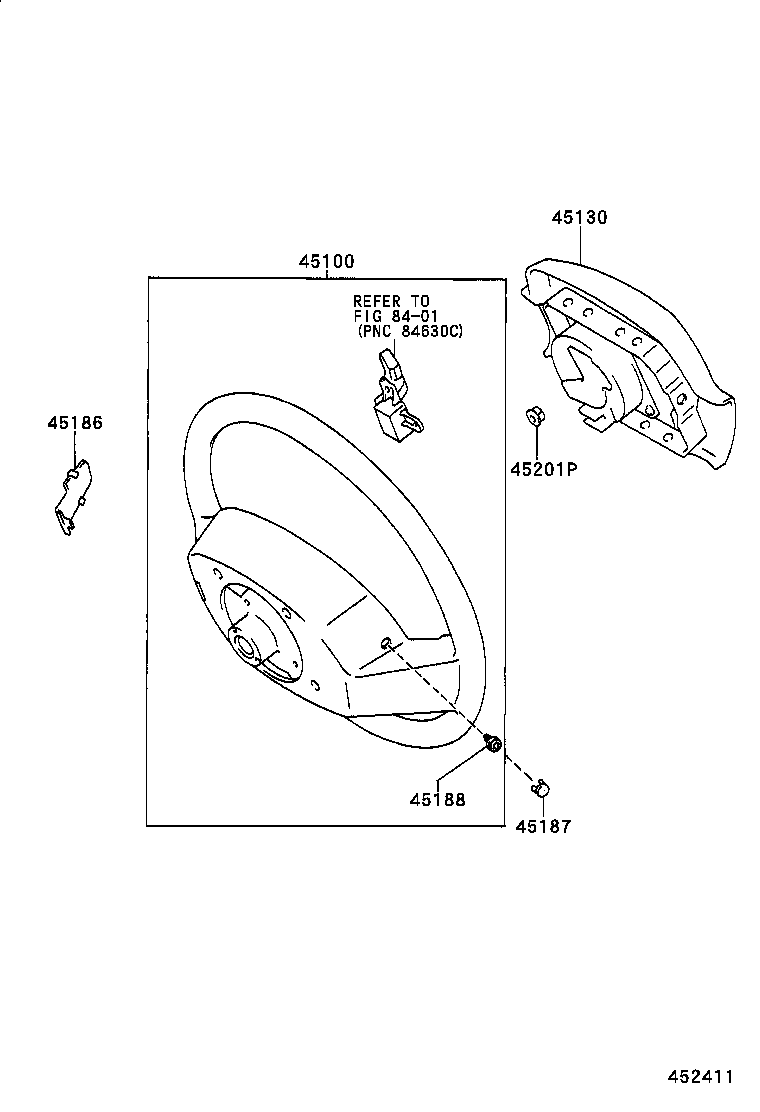 45100-04040-B2 WHEEL ASSY, STEERING product image