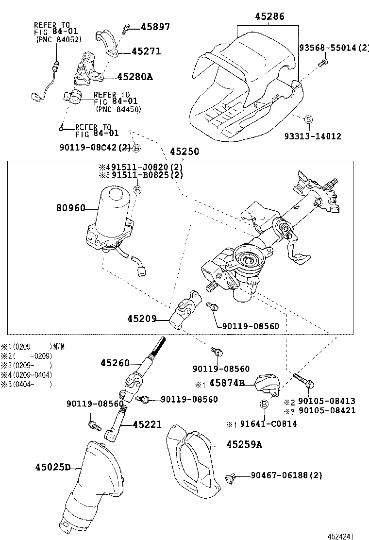 45250-02400 COLUMN ASSY, STEERING product image