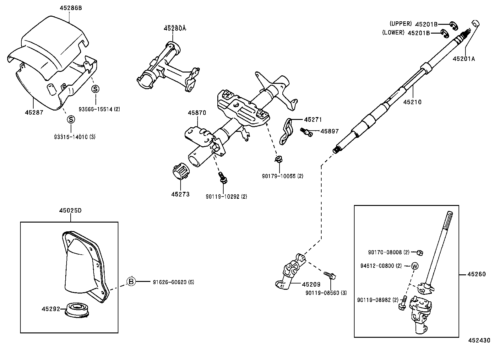 45870-04040 TUBE ASSY, STEERING COLUMN product image