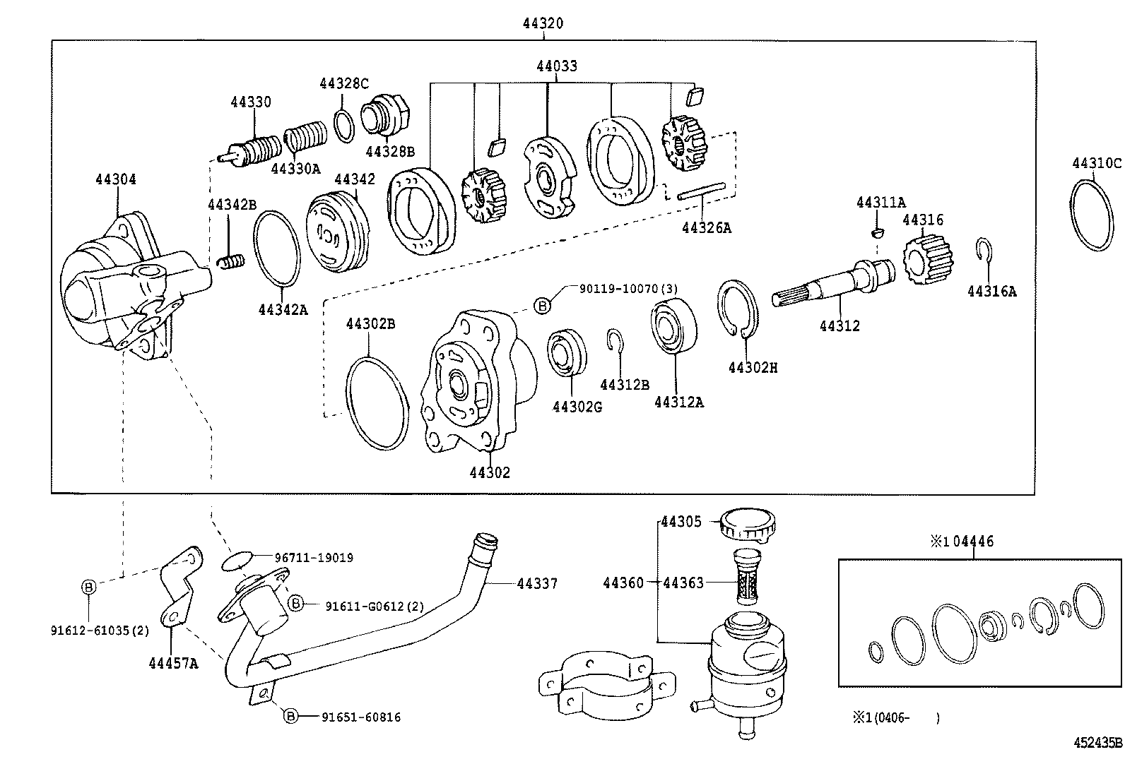 04446-58010 GASKET KIT, POWER STEERING PUMP product image