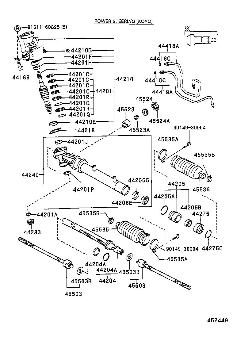44250-12380 GEAR ASSY, POWER STEERING(FOR RACK & PINION) product image
