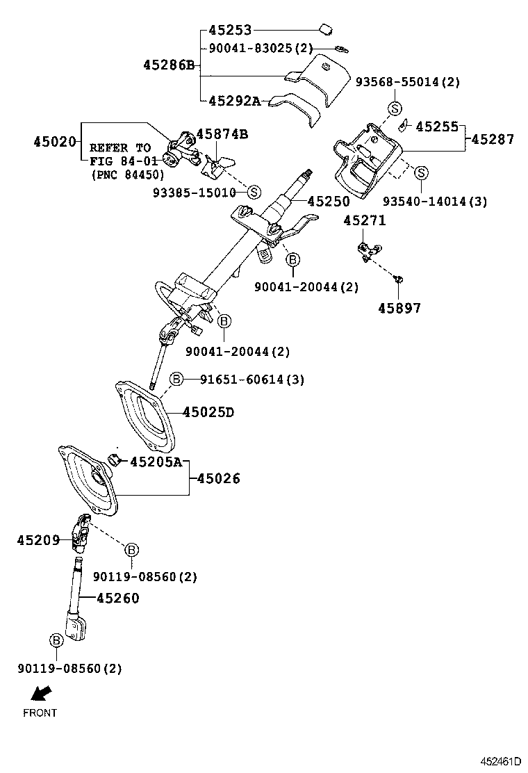 45260-97504 SHAFT ASSY, STEERING INTERMEDIATE, NO.2 product image