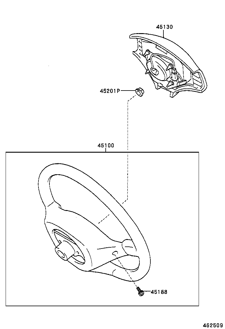 45100-0D080-B0 WHEEL ASSY, STEERING product image