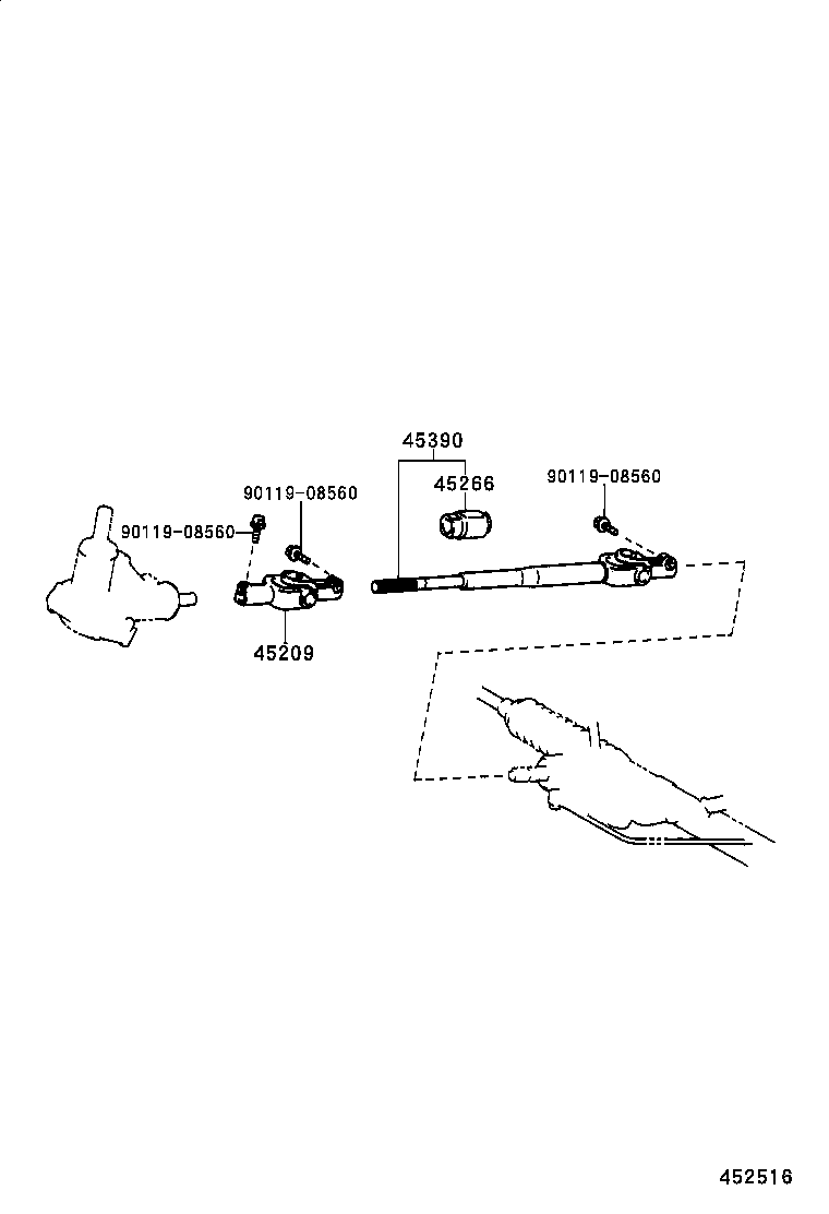 45210-37110 SHAFT ASSY, STEERING MAIN product image