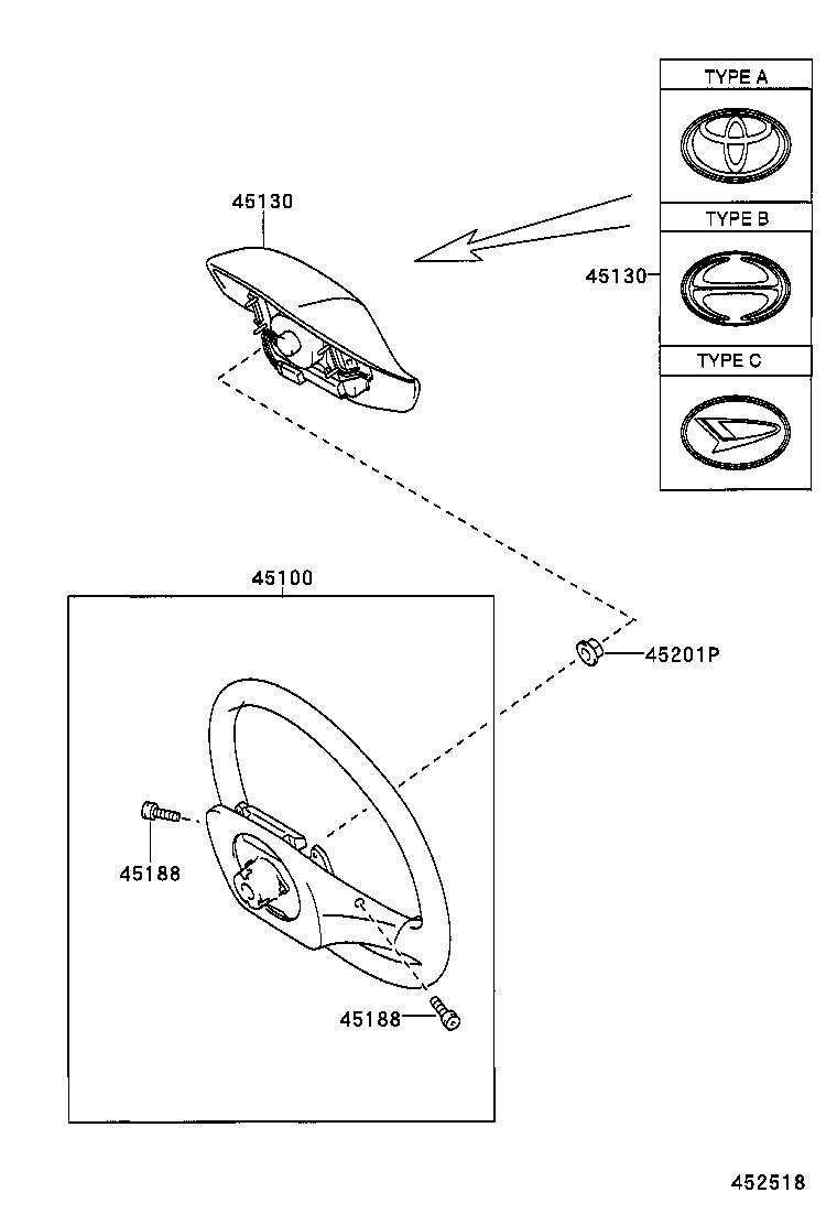 45130-37150-B0 BUTTON ASSY, HORN product image