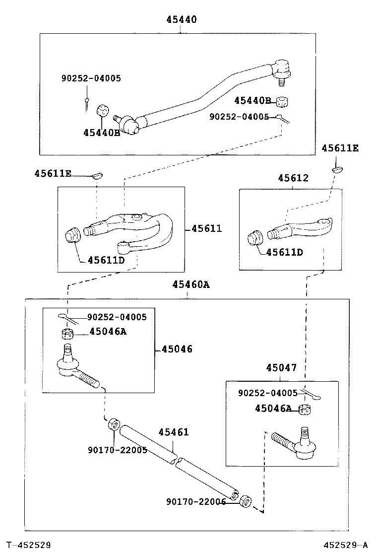 45046-39645 END SUB-ASSY, TIE ROD, RH product image