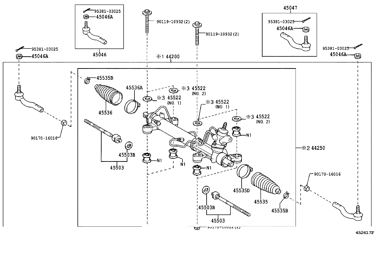 04445-44010 GASKET KIT, POWER STEERING GEAR(FOR RACK & PINION) product image