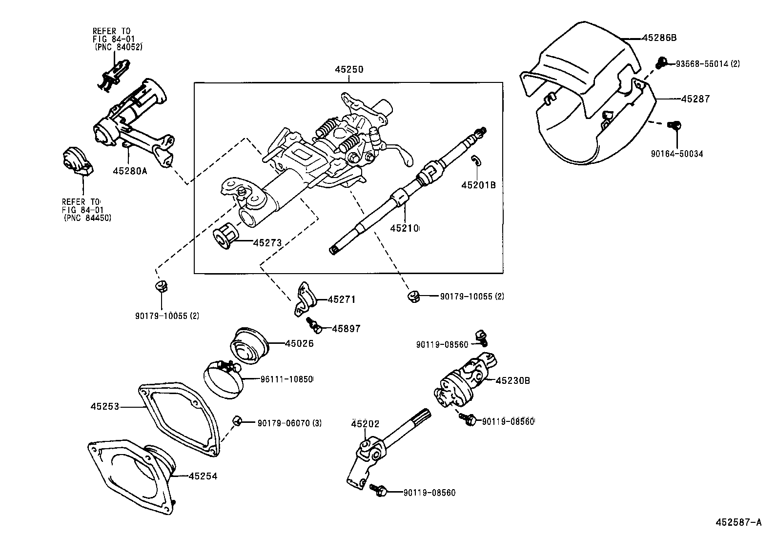 45250-33501 COLUMN ASSY, STEERING product image