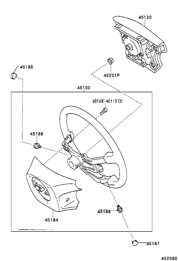 45100-28340-B0 WHEEL ASSY, STEERING product image