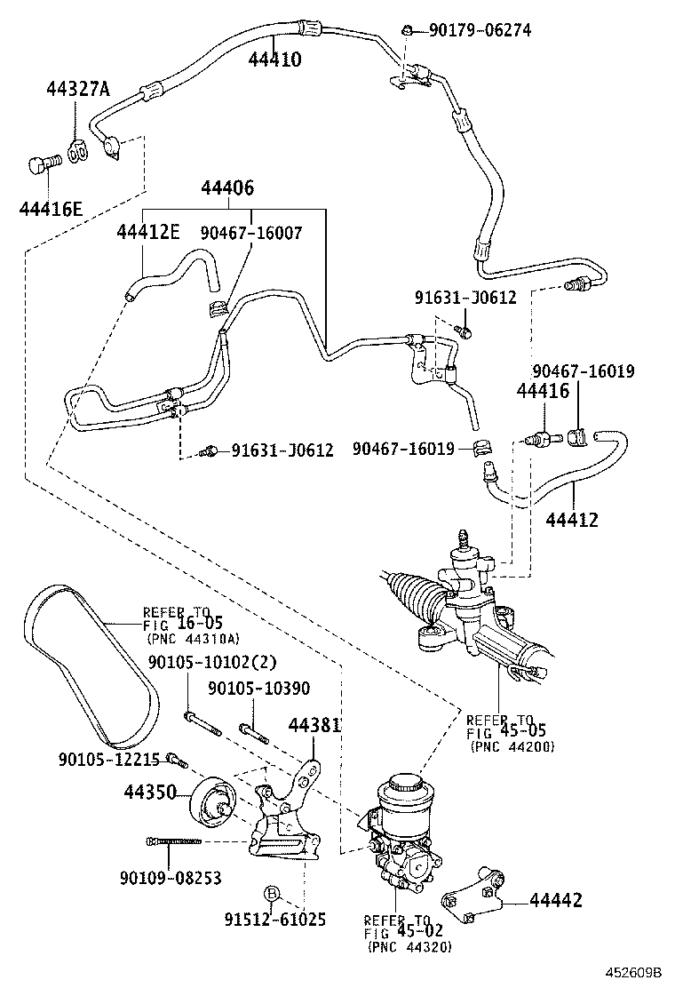 44381-28010 BRACKET, POWER STEERING IDLE PULLEY product image