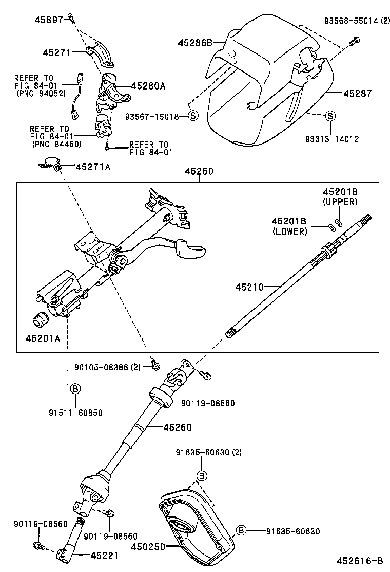 45250-28481 COLUMN ASSY, STEERING product image