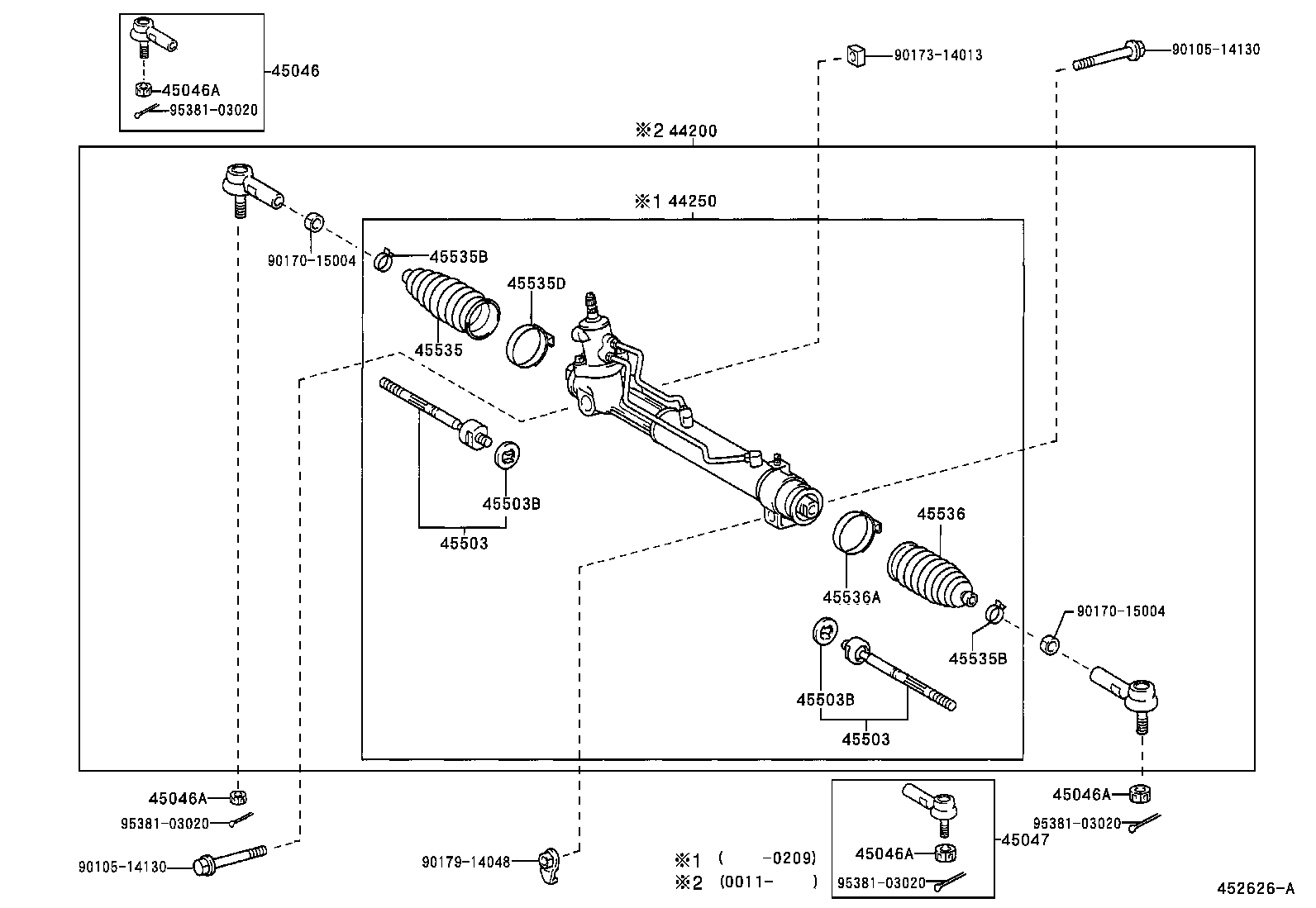 04445-48030 GASKET KIT, POWER STEERING GEAR(FOR RACK & PINION) product image