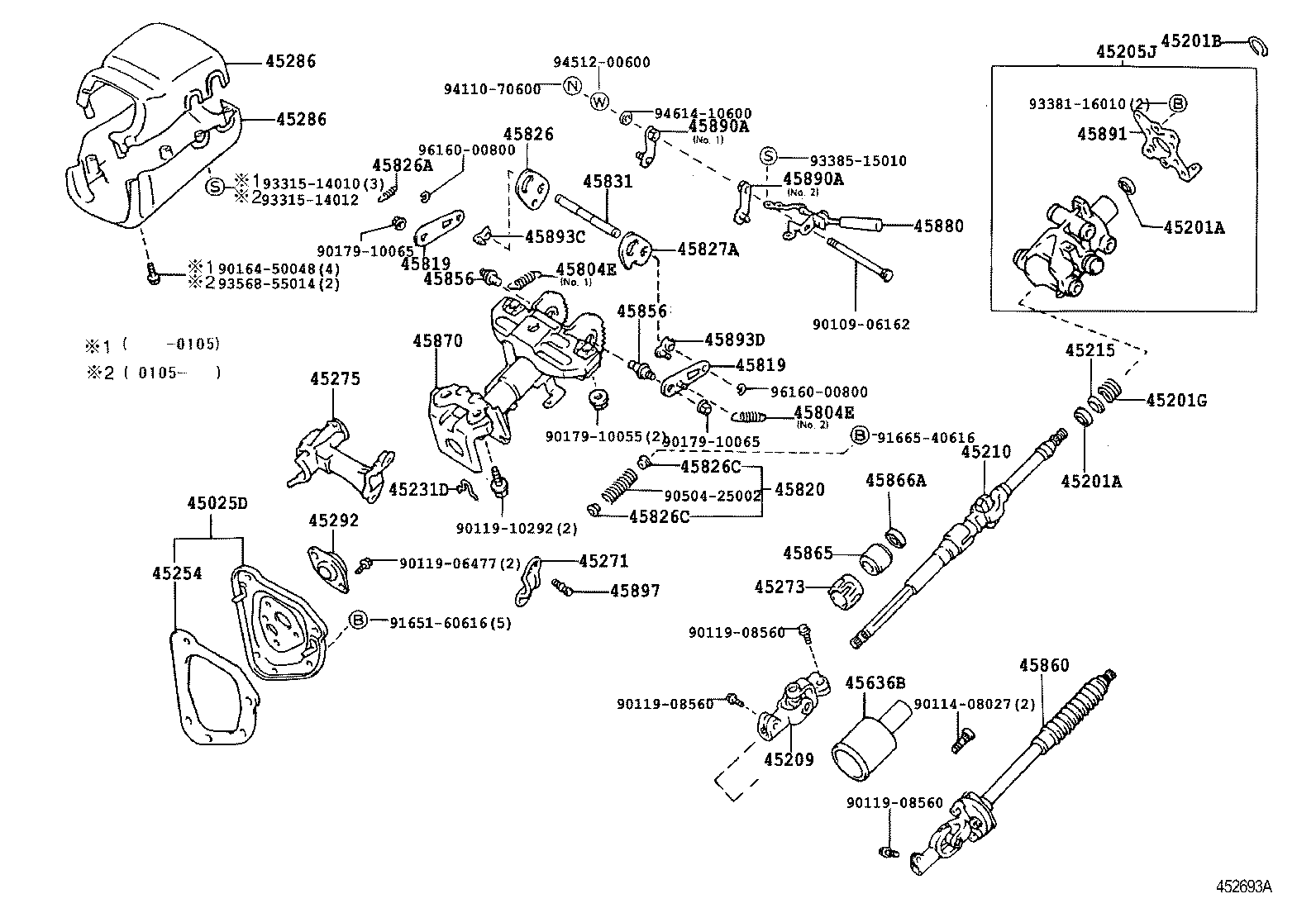 Toyota 45280-35210 BRACKET, STEERING COLUMN, UPPER