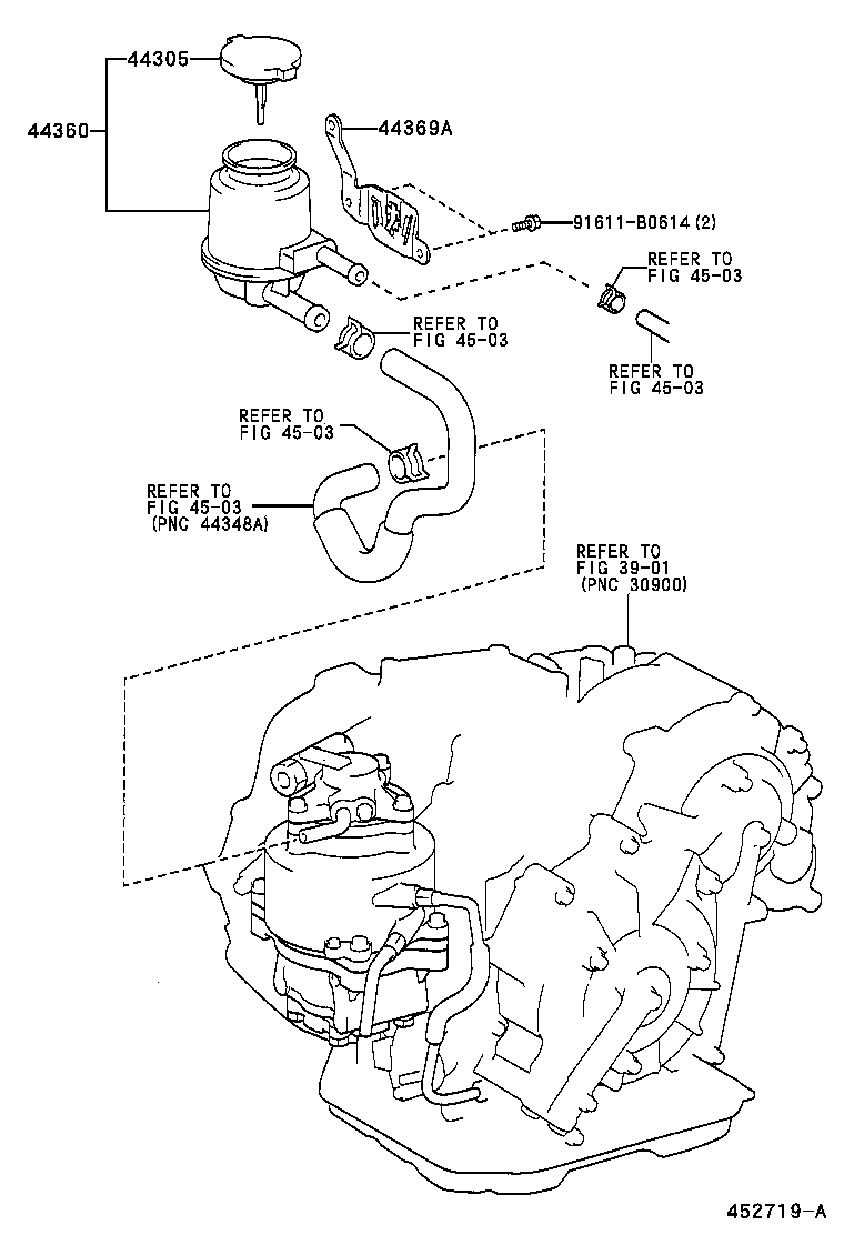 44305-28040 CAP SUB-ASSY, VANE PUMP OIL RESERVOIR product image