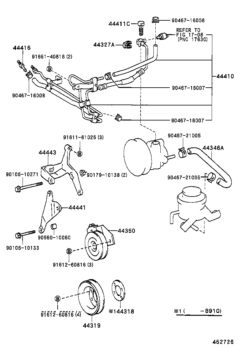 44348-26130 HOSE, OIL RESERVOIR TO PUMP, NO.1 product image