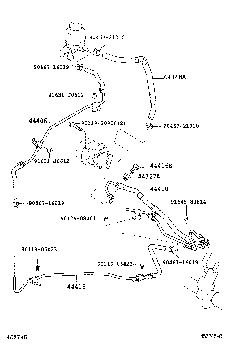 Toyota 44411-33100 HOSE, PRESSURE FEED