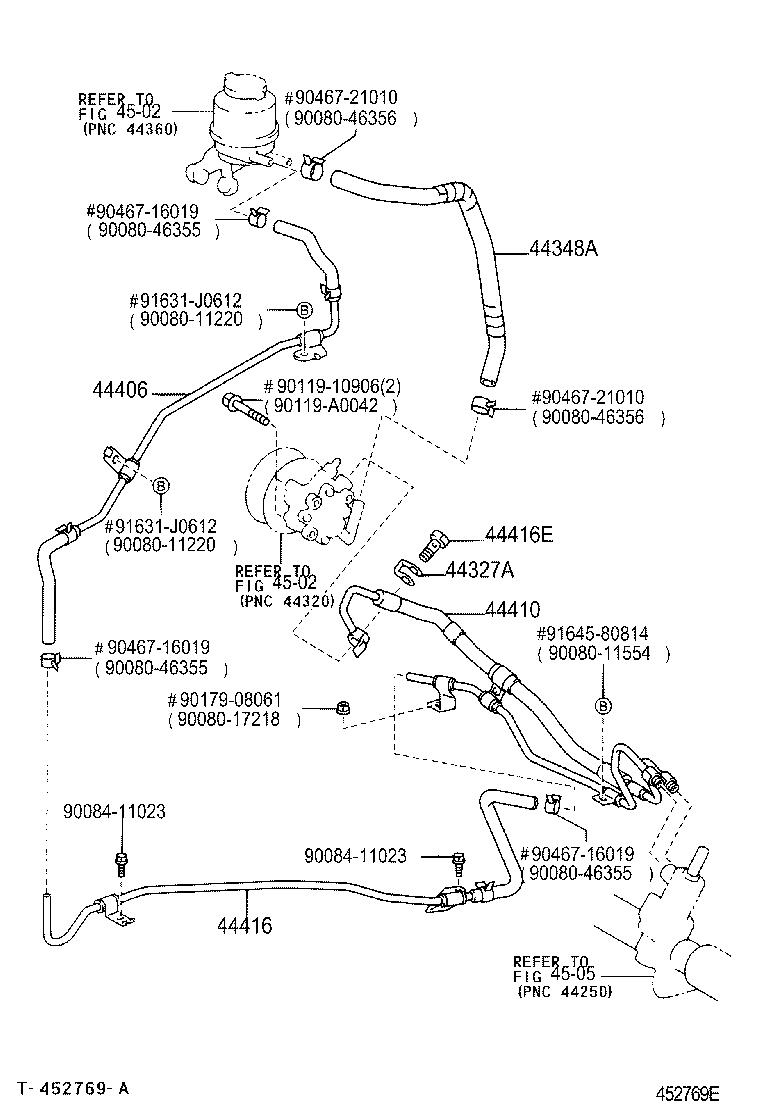 Toyota 44416-06100 TUBE, RETURN(FOR STEERING GEAR OUTLET)