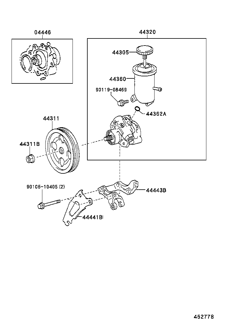 04446-30120 GASKET KIT, POWER STEERING PUMP product image