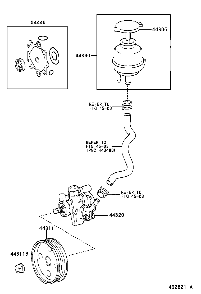 04446-37030 GASKET KIT, POWER STEERING PUMP product image