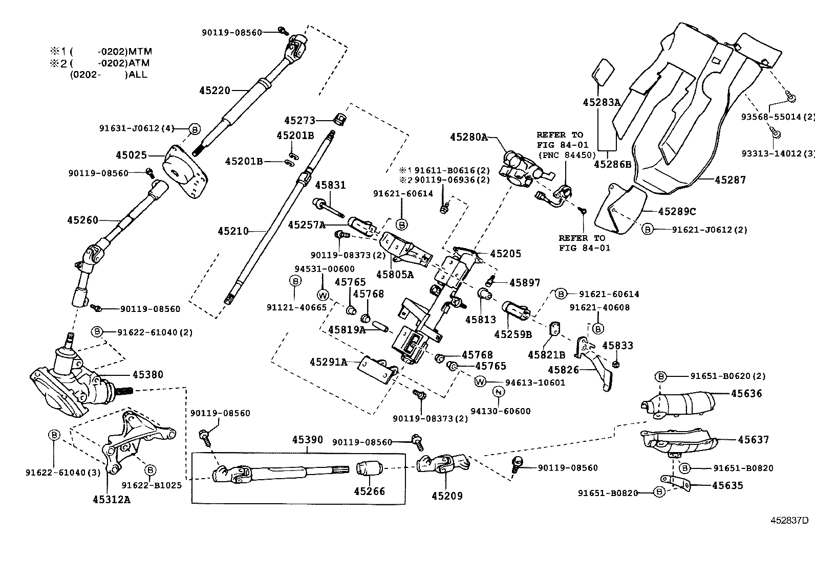 45220-37100 SHAFT ASSY, STEERING INTERMEDIATE product image