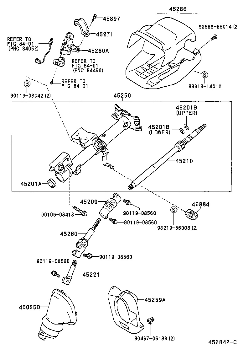 45260-13040 SHAFT ASSY, STEERING INTERMEDIATE, NO.2 product image