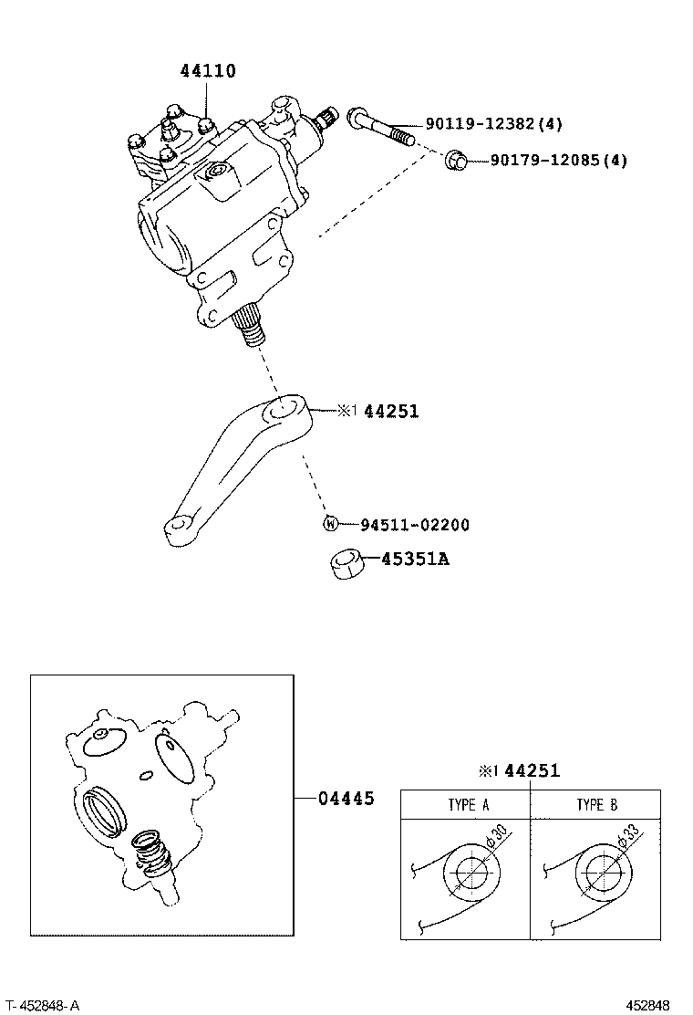 Toyota 45047-69067 END SUB-ASSY, TIE ROD, RH