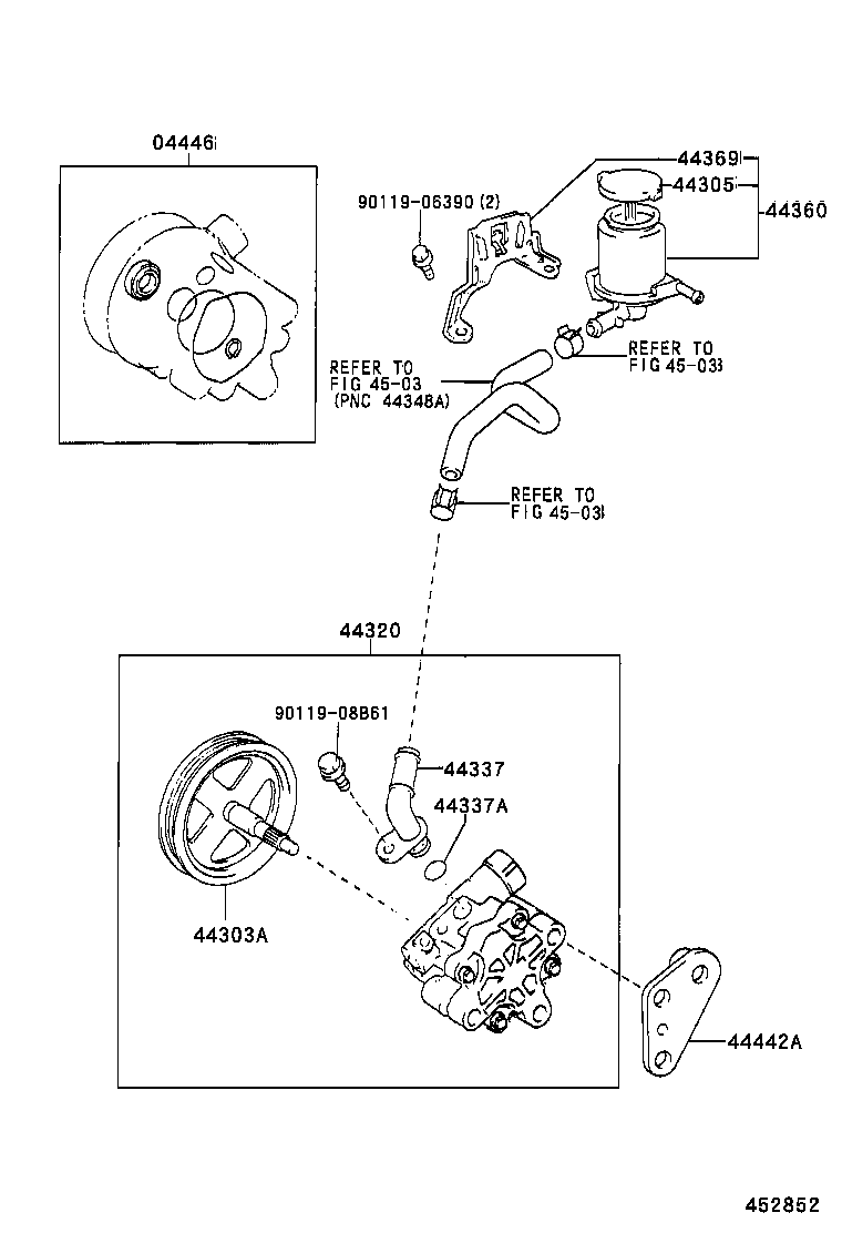 44305-28030 CAP SUB-ASSY, VANE PUMP OIL RESERVOIR product image