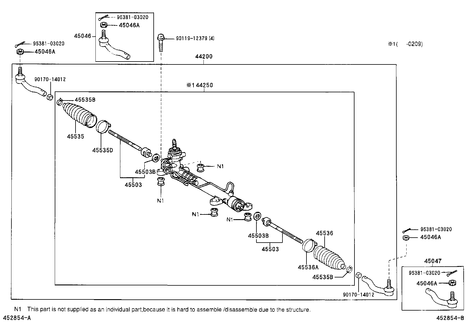 45503-19255 END SUB-ASSY, STEERING RACK product image