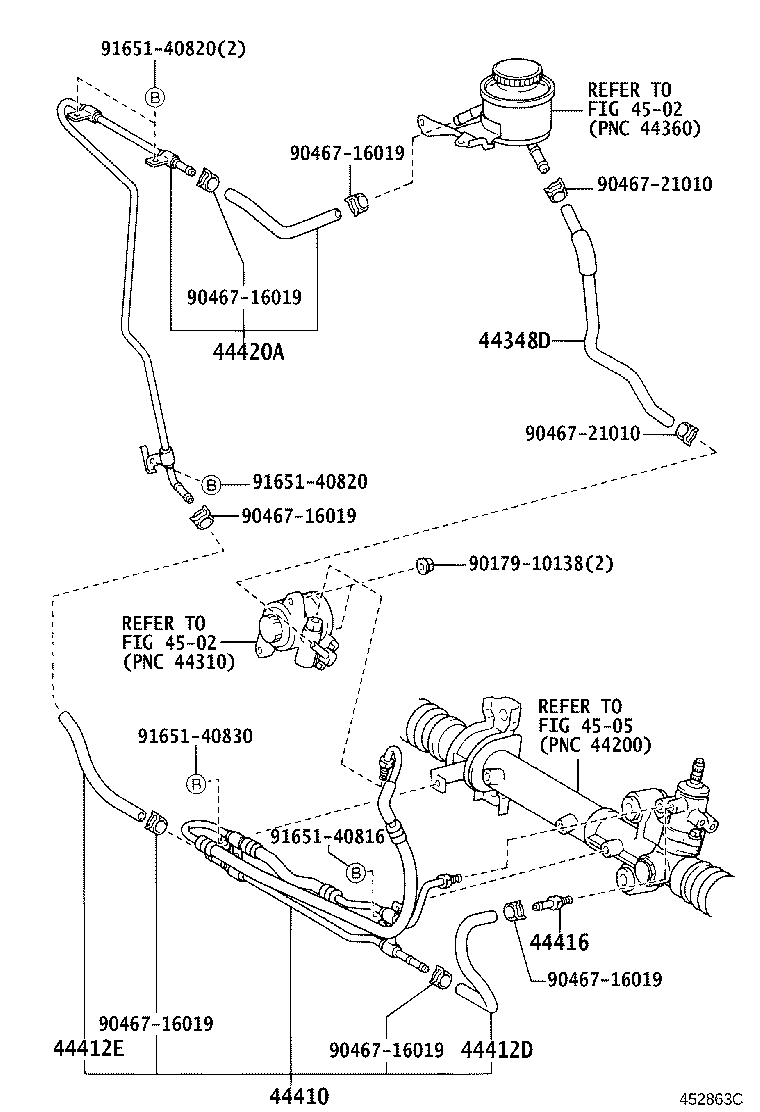 44348-26280 HOSE, OIL RESERVOIR TO PUMP, NO.2 product image