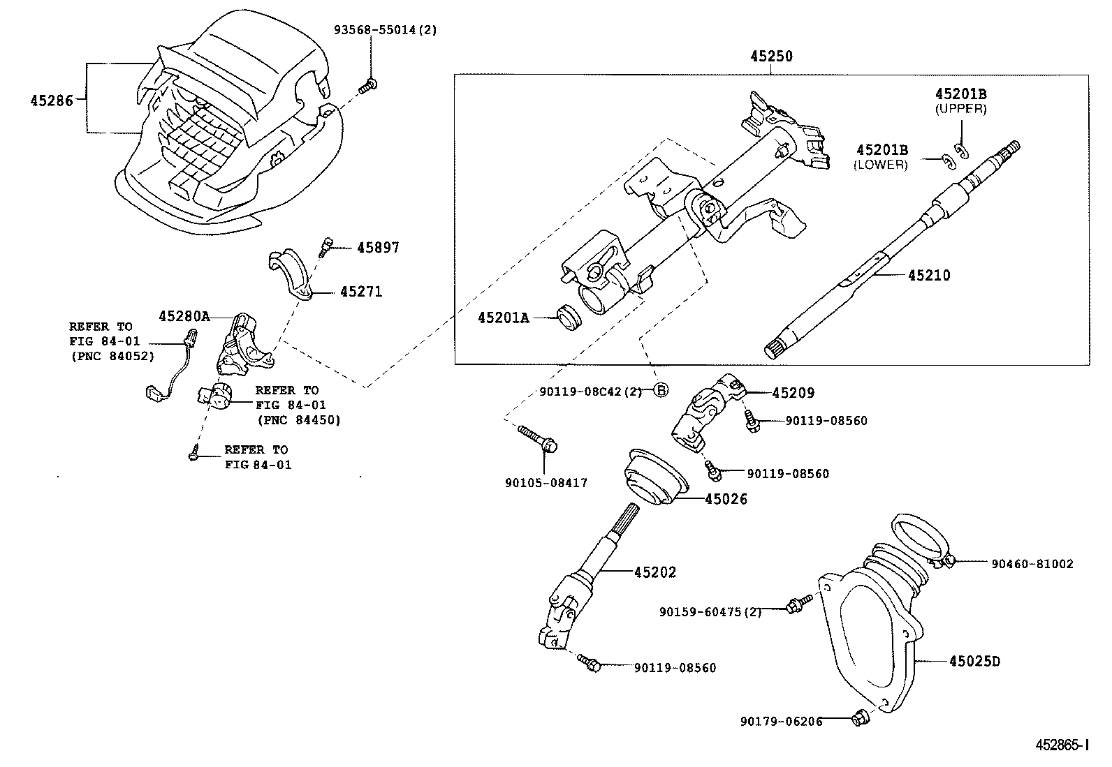 45202-33100 SHAFT SUB-ASSY, STEERING INTERMEDIATE product image