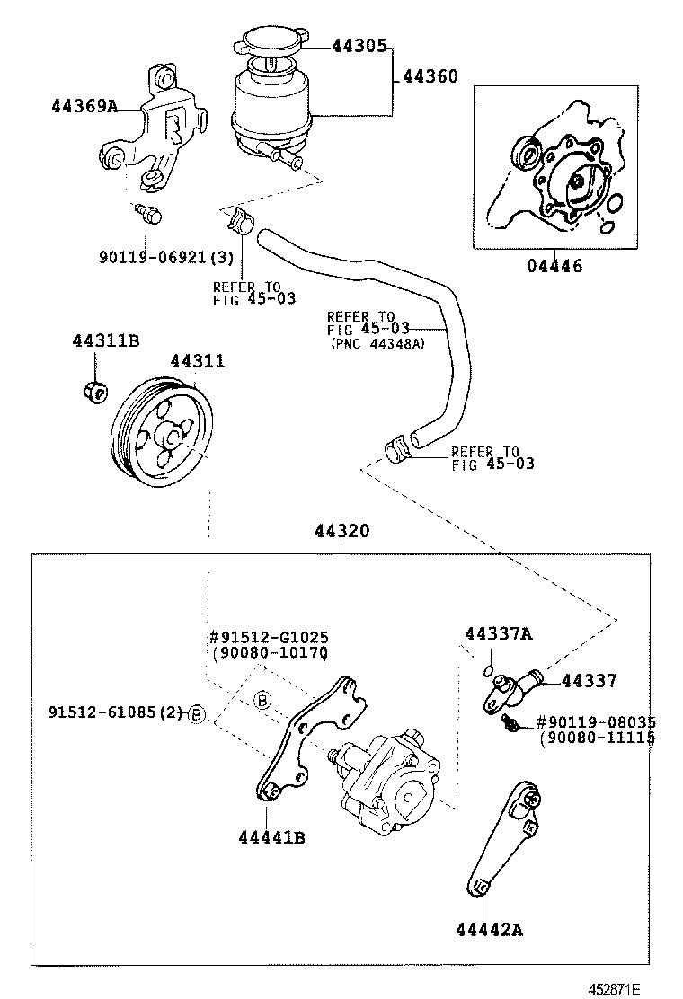 44303-06010 SHAFT SUB-ASSY, W/PULLEY product image
