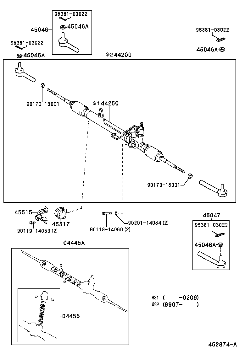 44250-26243 GEAR ASSY, POWER STEERING(FOR RACK & PINION) product image