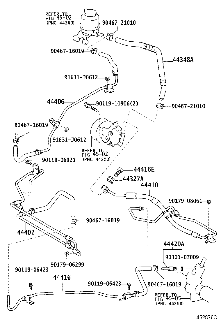 44416-33150 TUBE, RETURN(FOR STEERING GEAR OUTLET) product image