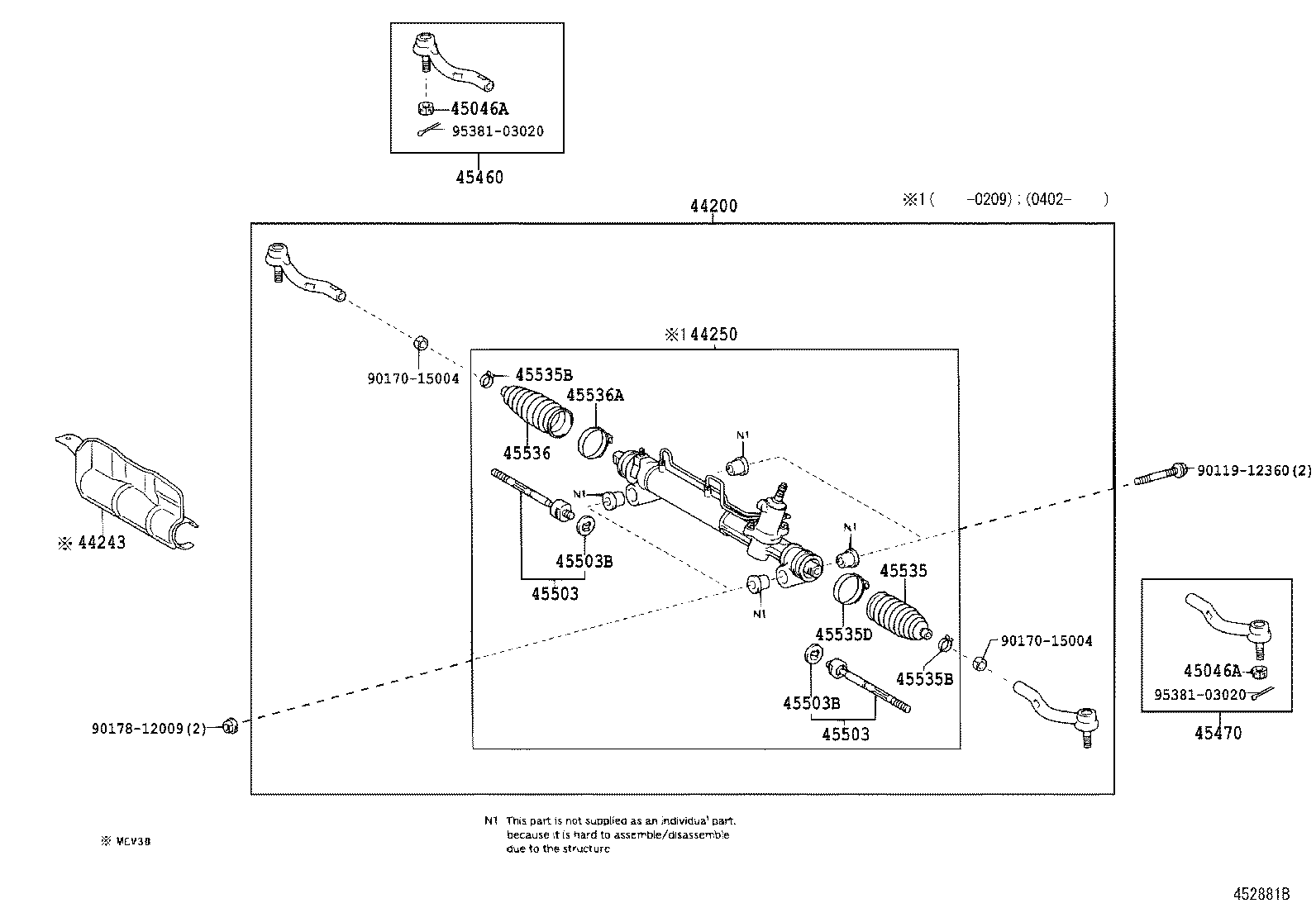 44243-33020 INSULATOR, POWER STEERING RACK HOUSING HEAT product image