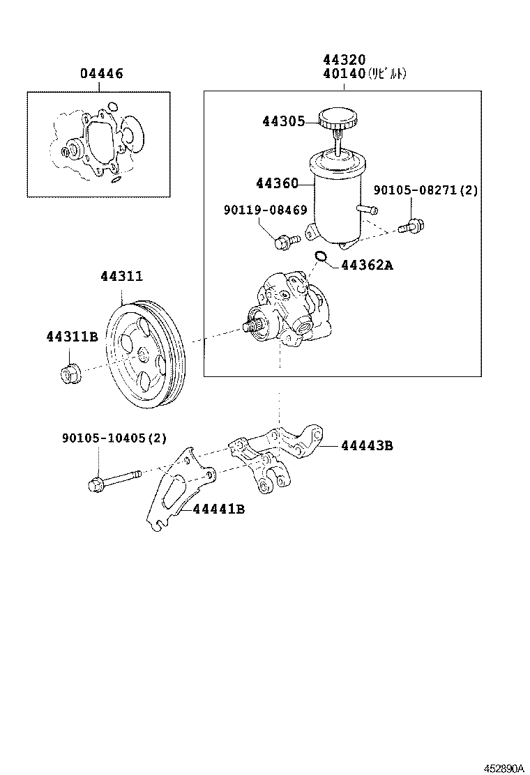 40140-30610 PUMP ASSY,VANE REBUILT product image