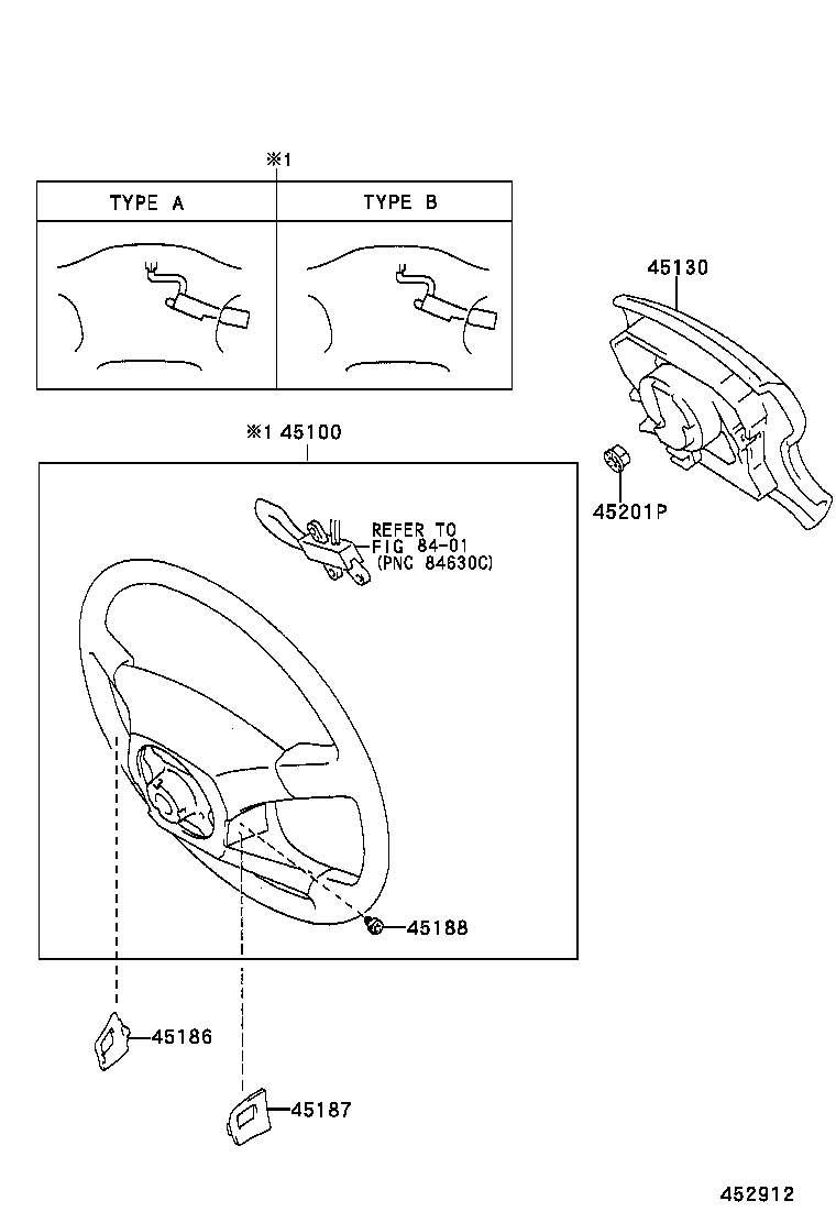 45100-60260-B0 WHEEL ASSY, STEERING product image