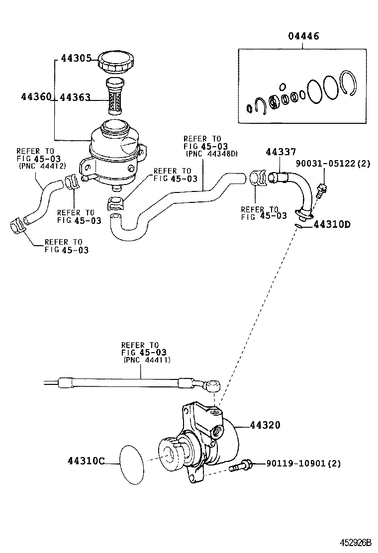 44360-37190 RESERVOIR ASSY, VANE PUMP OIL product image