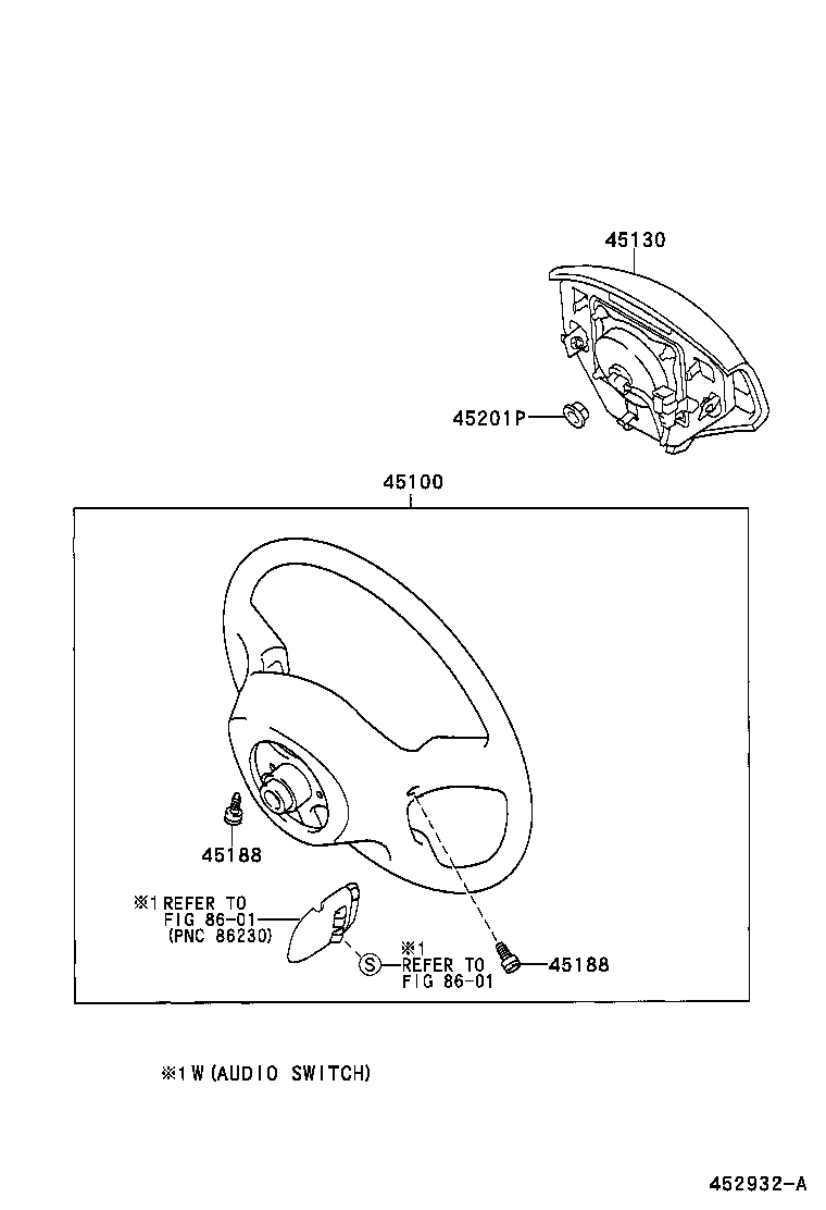 45107-02010 WIRE SUB-ASSY, HORN BUTTON product image
