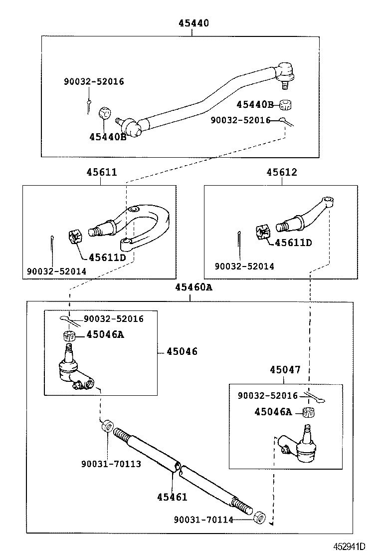 45046-39645 END SUB-ASSY, TIE ROD, RH product image